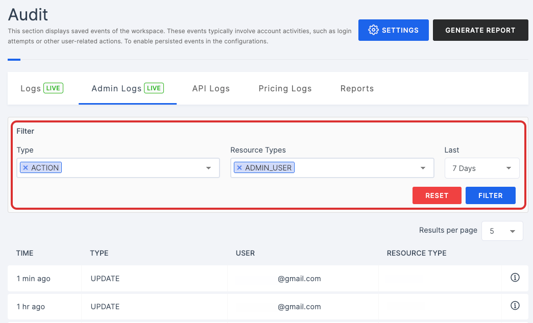Filter Logs