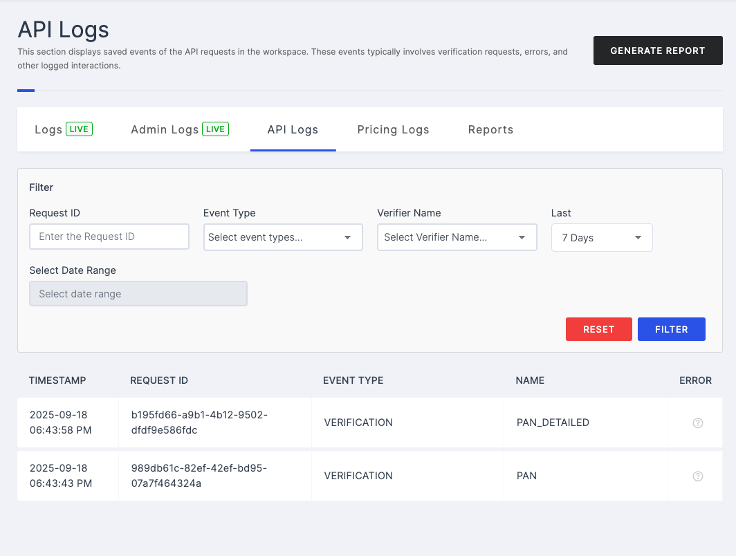 View Logs