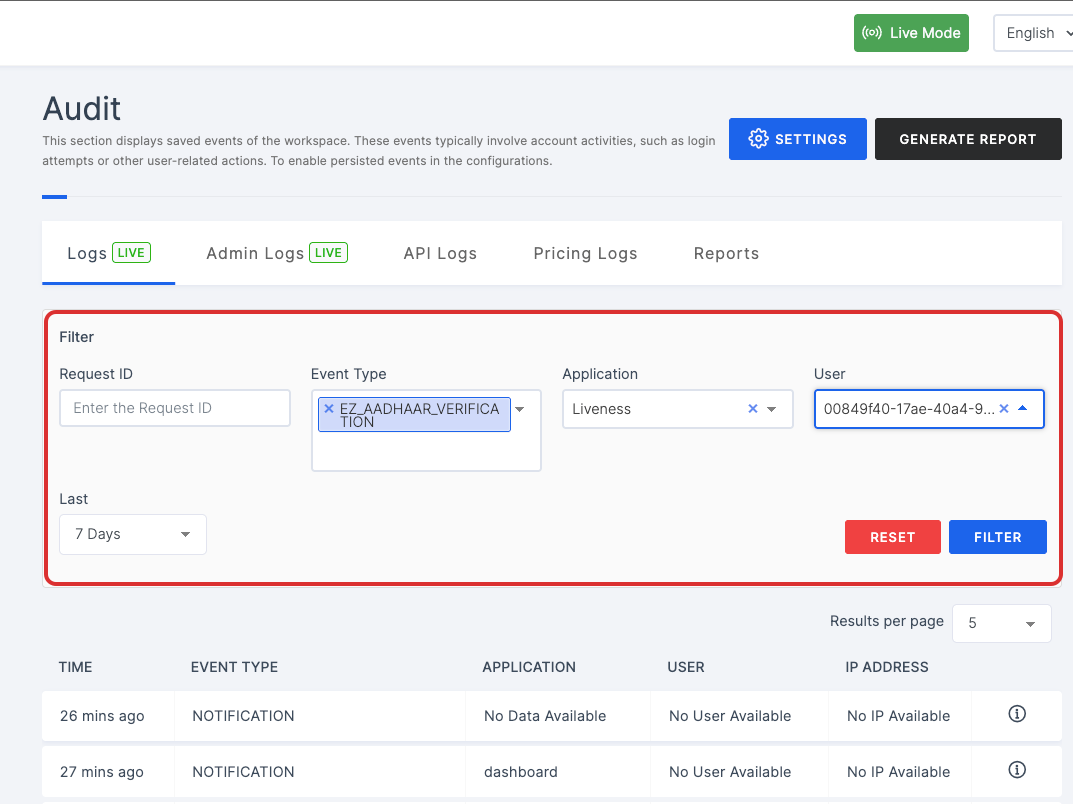 Filter Logs