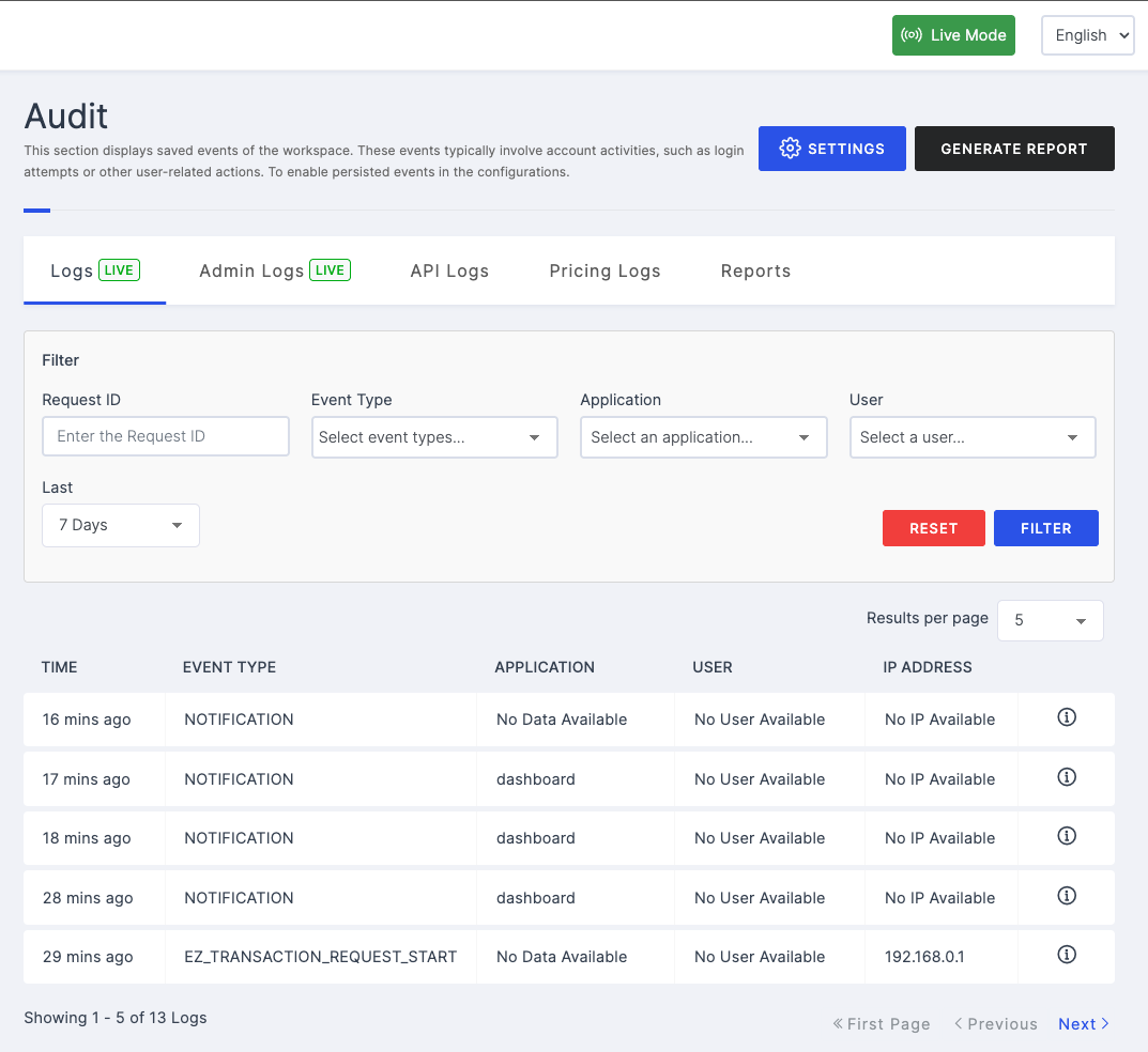 View Logs